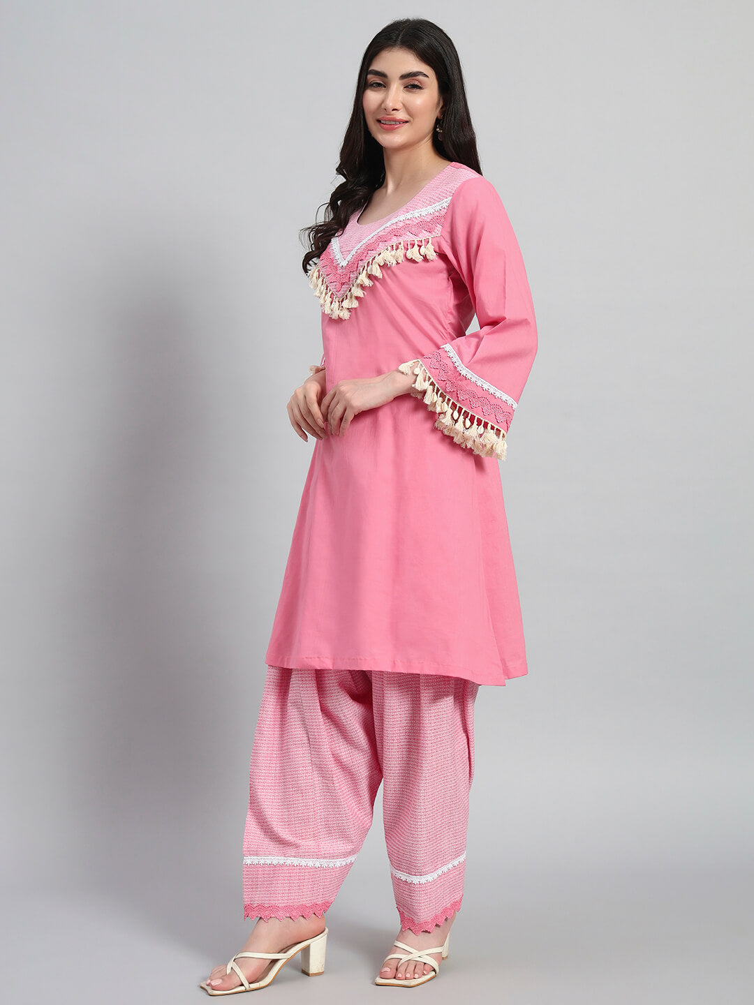 Cambric Cotton kurta with Farsi Salwar