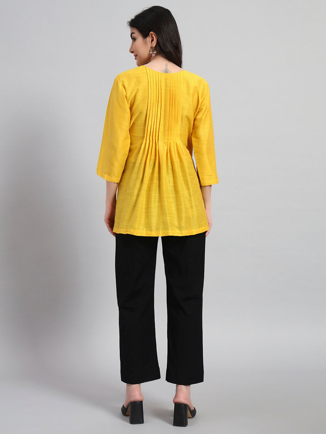 Silk Pintuck Short Kurta with Pant