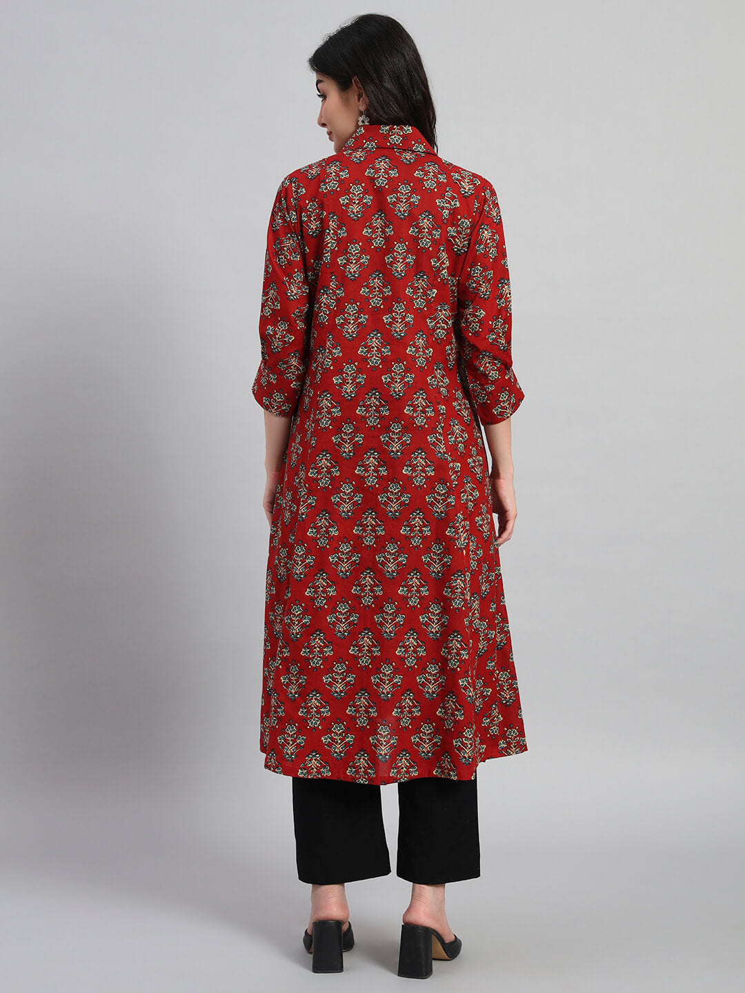 Hand Block Leheria Cotton Kurta Set