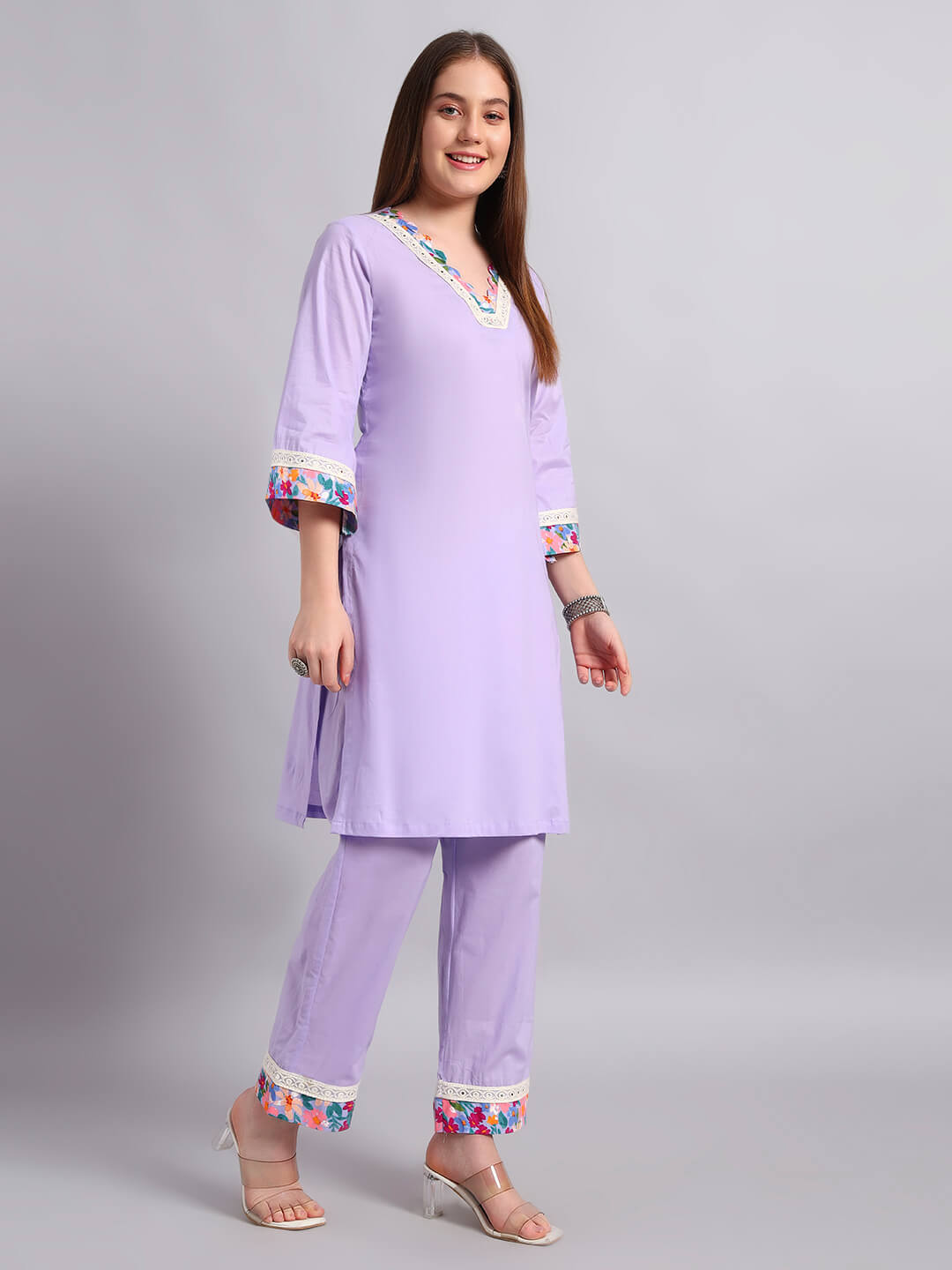 Lilac Pure Cotton Coord Set