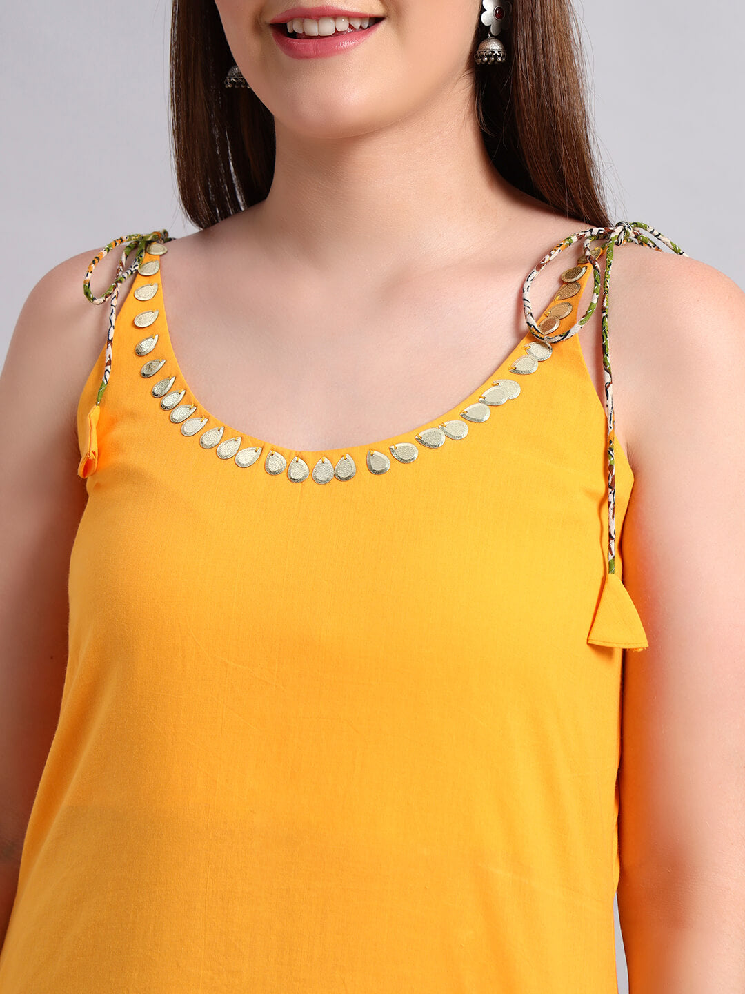 Cambric Cotton Kurta with Hand Block Cotton Pant