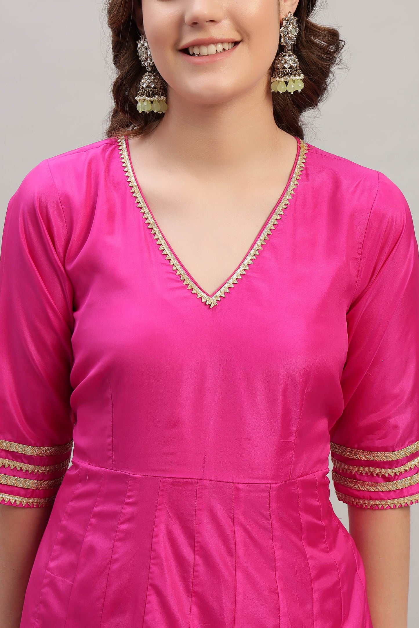 Silk Anarkali Kurta Set