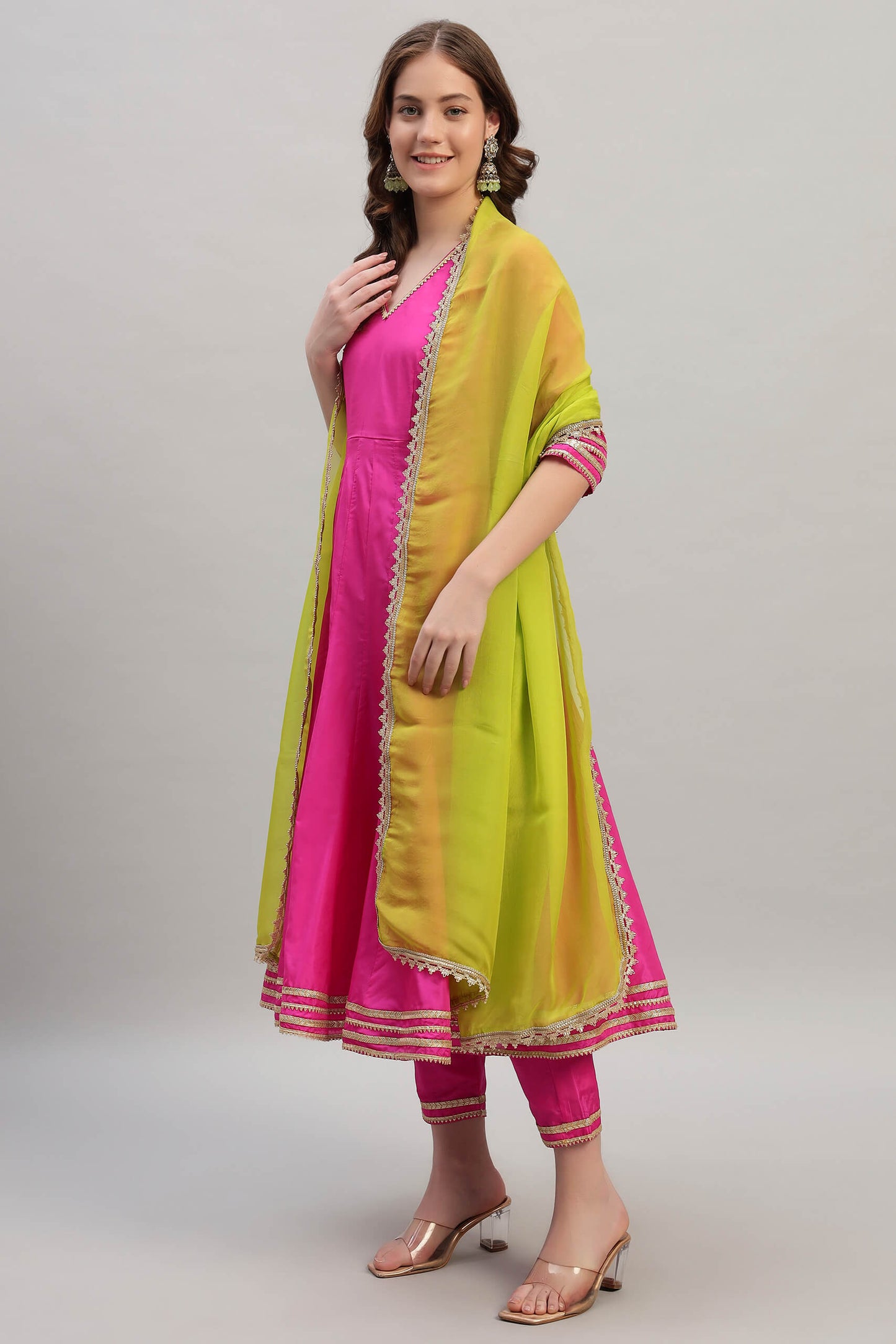 Silk Anarkali Kurta Set