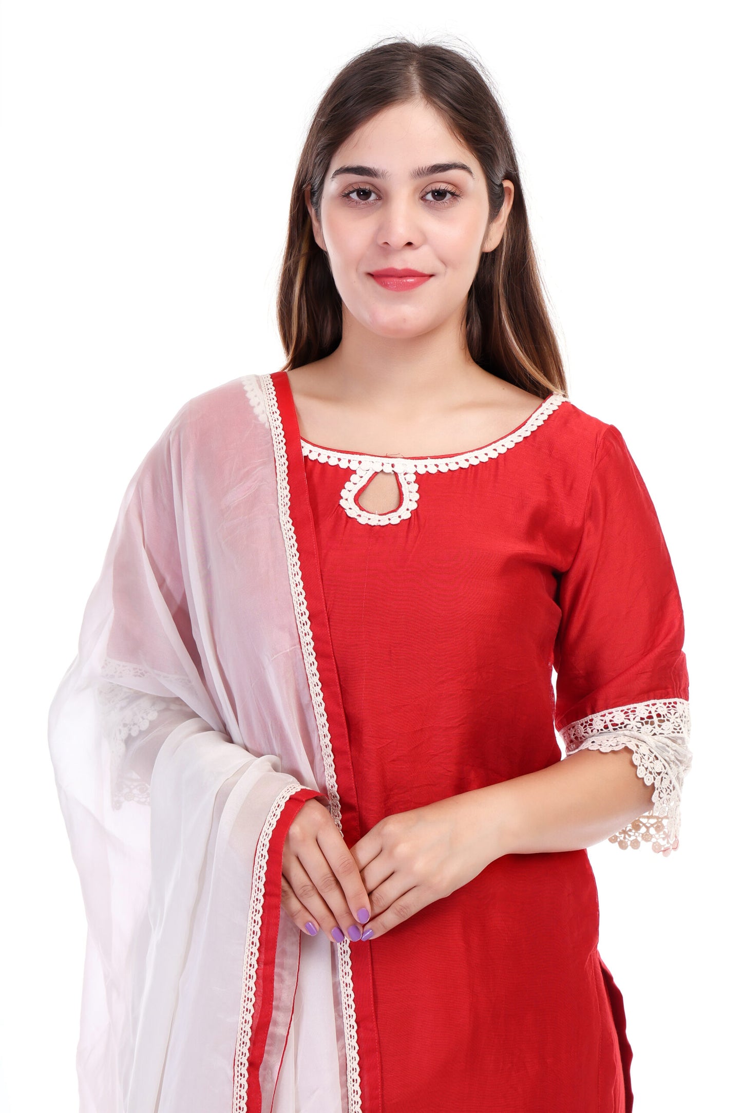 Chanderi silk kurta set with dupatta