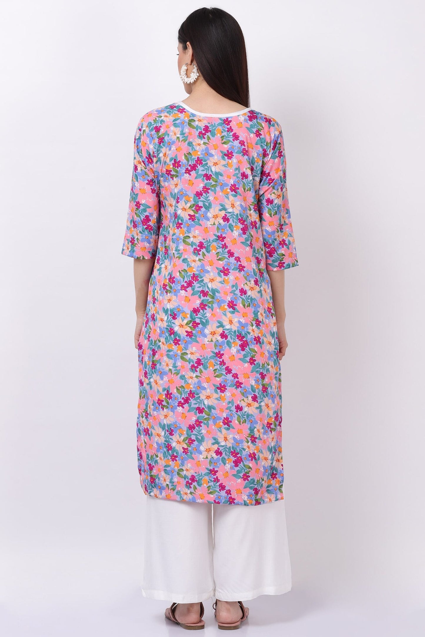 Floral print kurti set with palazzo