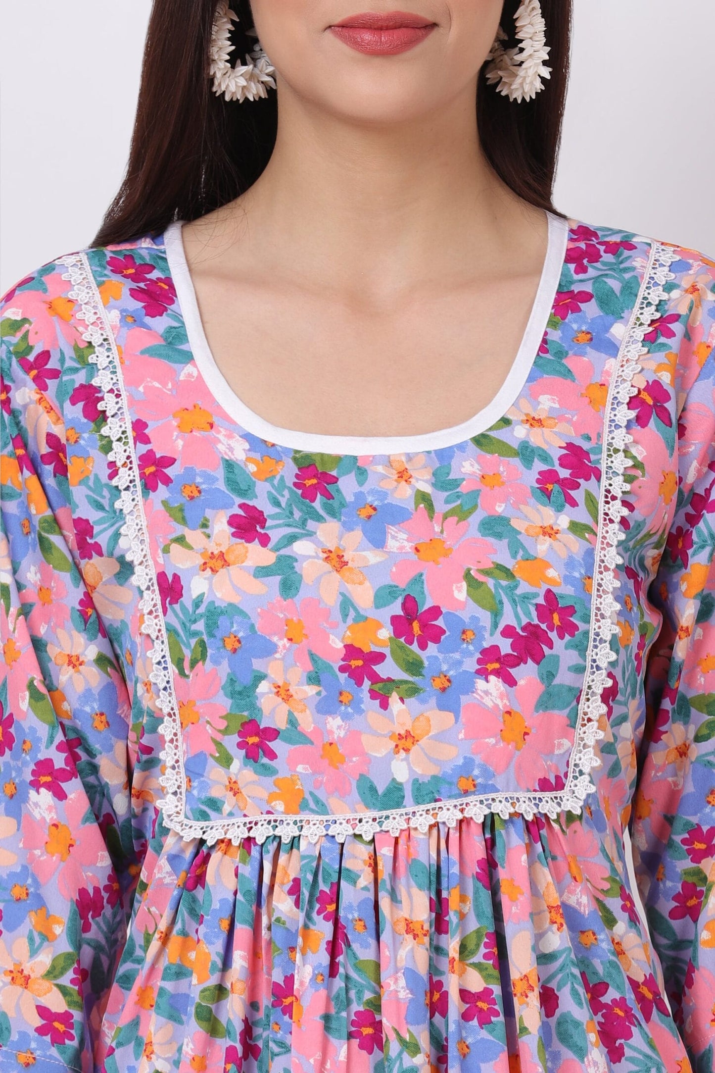 Floral print kurti set with palazzo