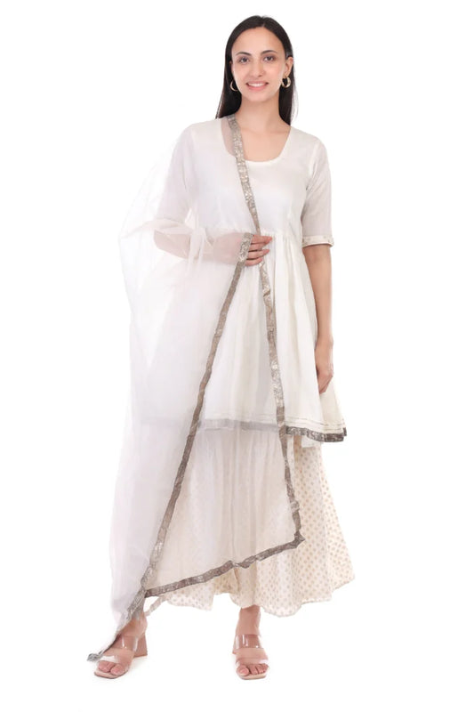 Chanderi Silk sharara set with Orgenzza Dupatta