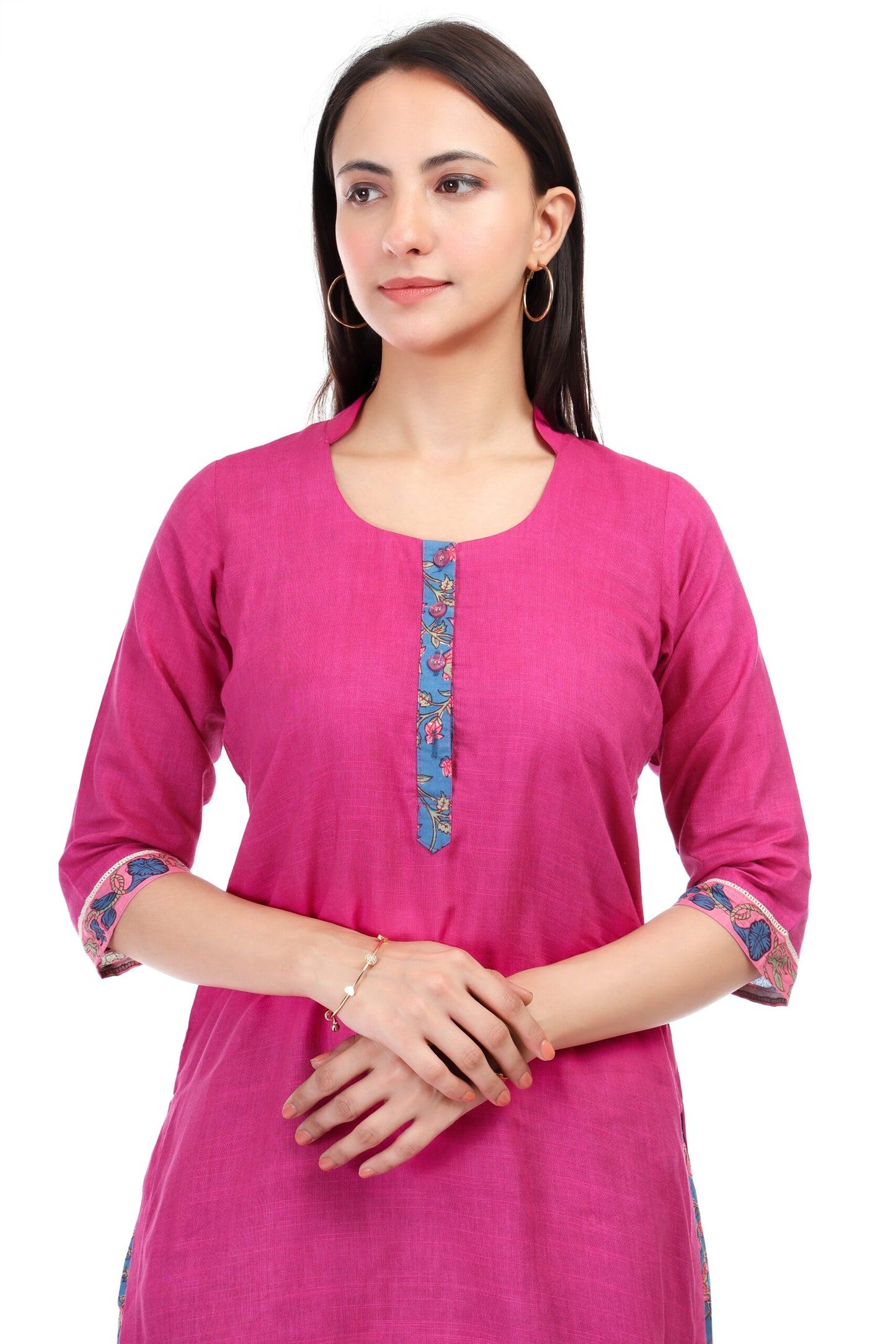 Cambric cotton kurta with handblock pant