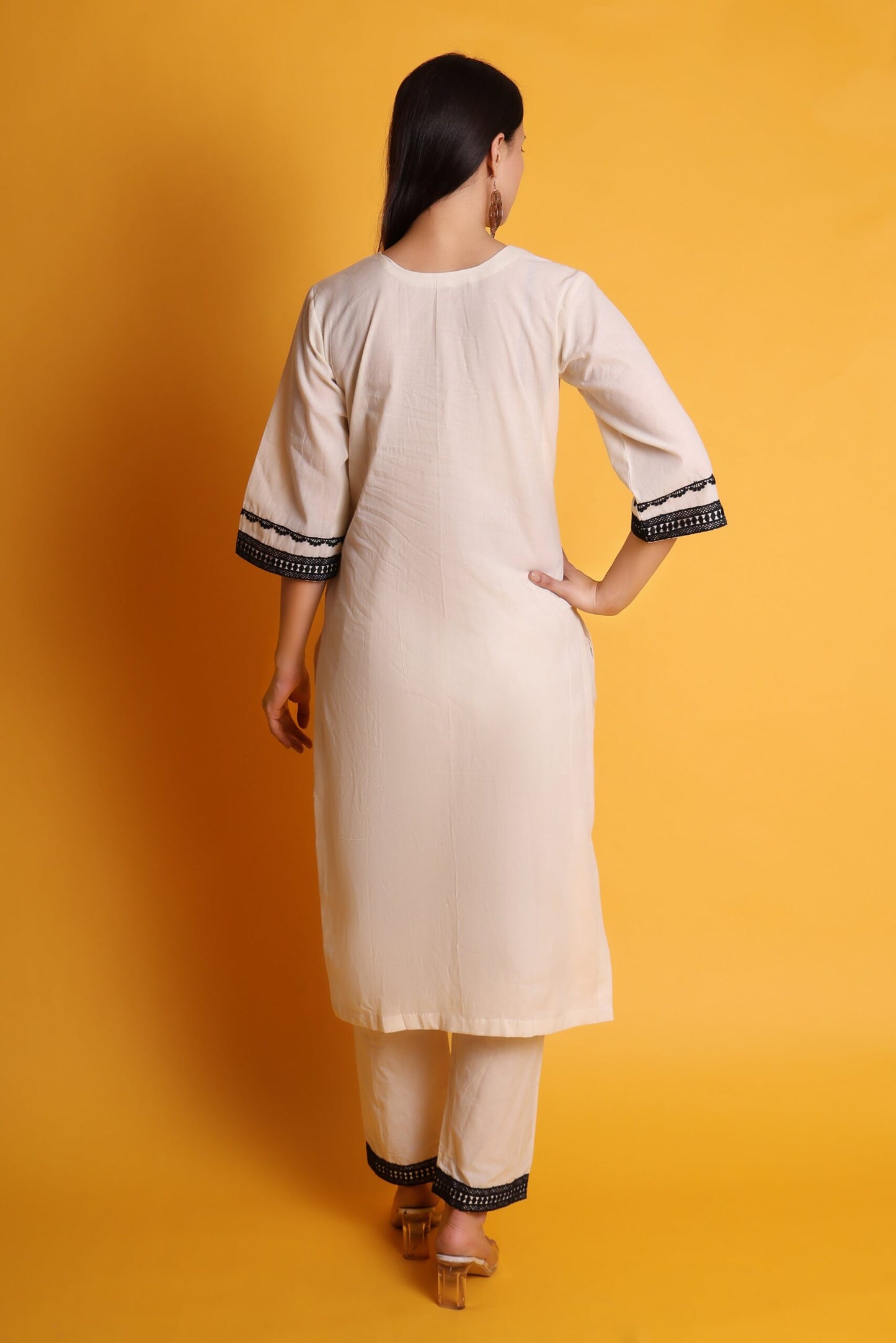 Cora Cotton Lace Work Kurta Set