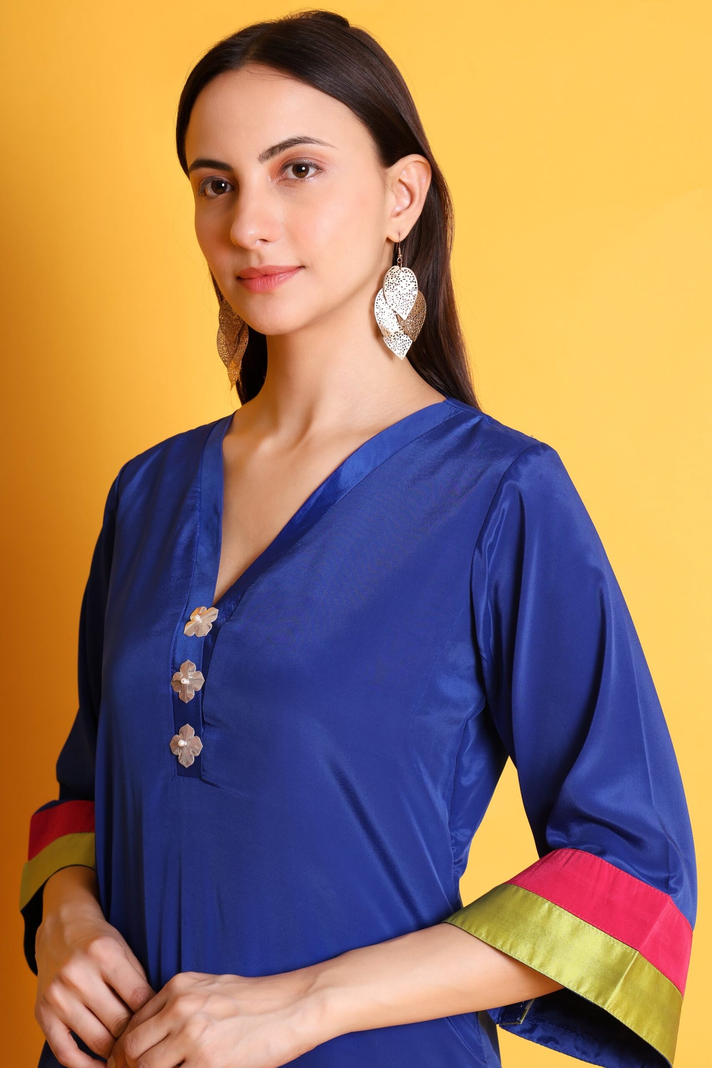 Royal Blue Crepe Kurta set