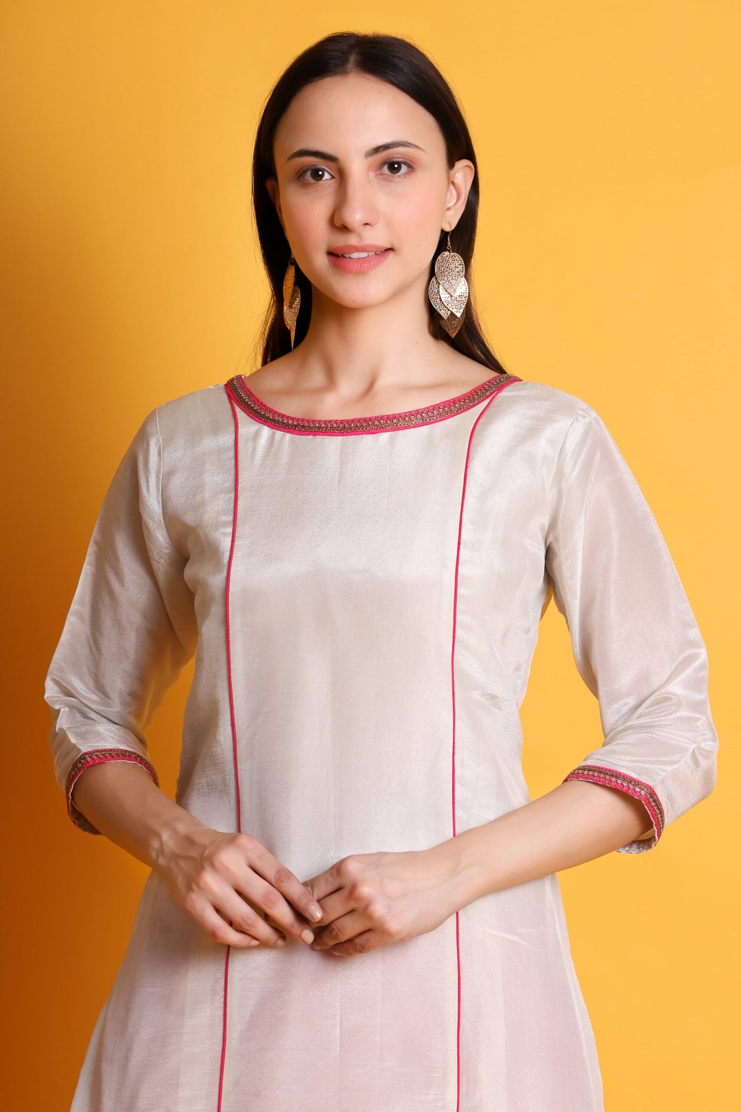 Tissue Silk Kurta with Raw Silk Pant