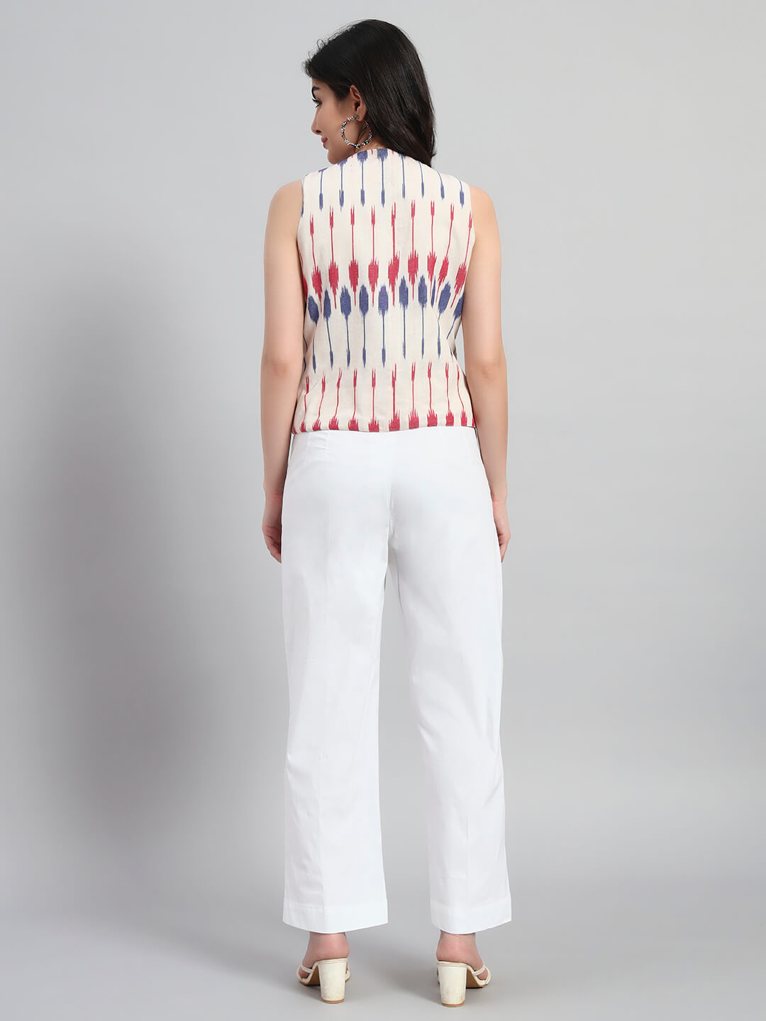 Cotton Ikat Basket Top with Pant