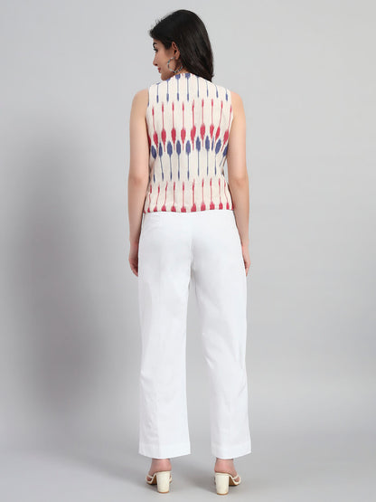 Cotton Ikat Basket Top with Pant