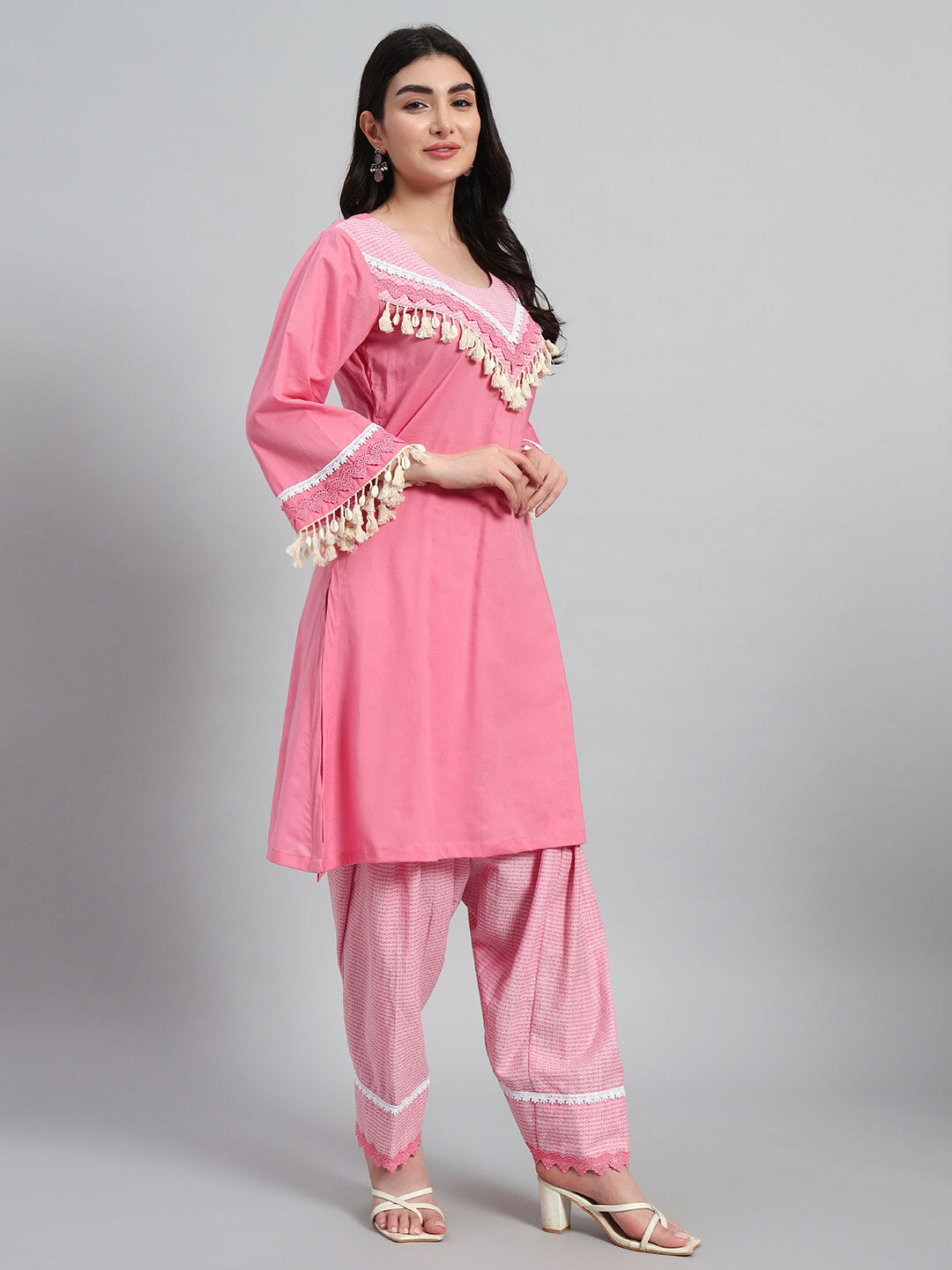 Cambric Cotton kurta with Farsi Salwar