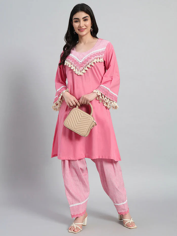 Cambric Cotton kurta with Farsi Salwar