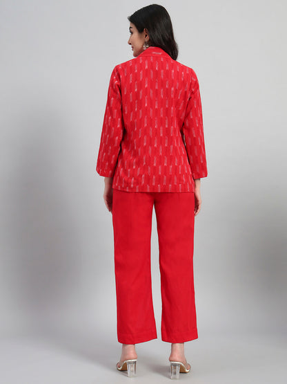 Ikat Cotton Coat Top with Pant