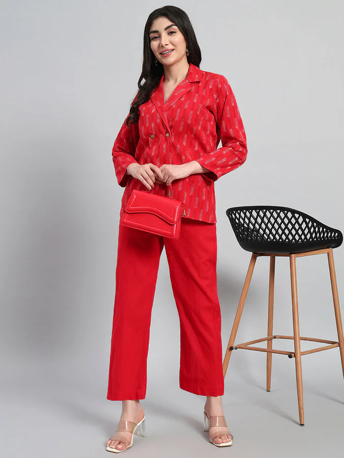 Ikat Cotton Coat Top with Pant