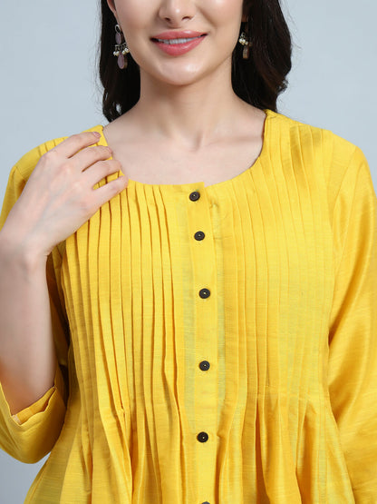 Silk Pintuck Short Kurta with Pant