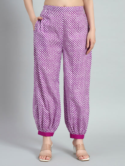 Plain Kurta With Leheria Afghani Salwar