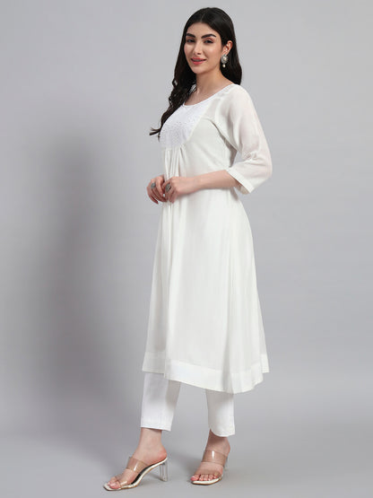 Muslin Cotton Gethered Kurta Set