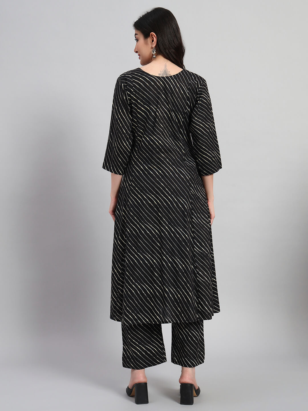 Hand Block Leheria Cotton Kurta Set