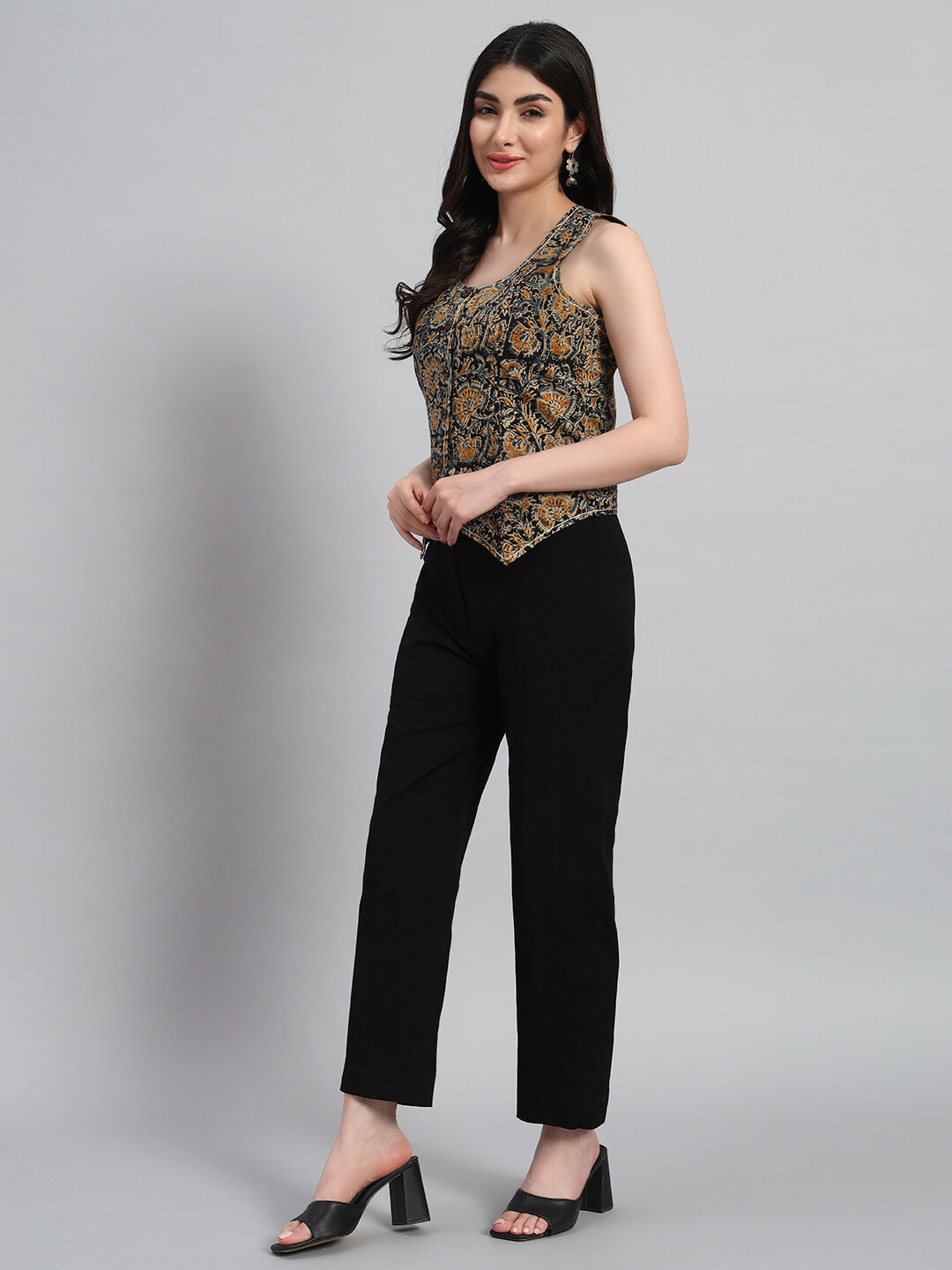 Cotton Kalamkari Basket Top with Pant