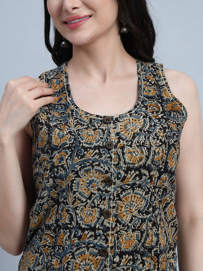 Cotton Kalamkari Basket Top with Pant