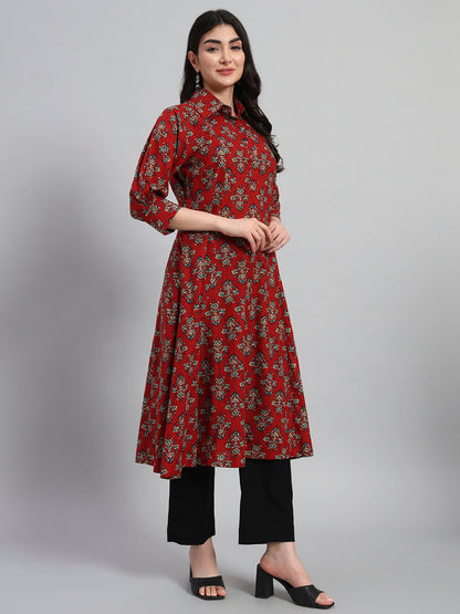Hand Block Leheria Cotton Kurta Set