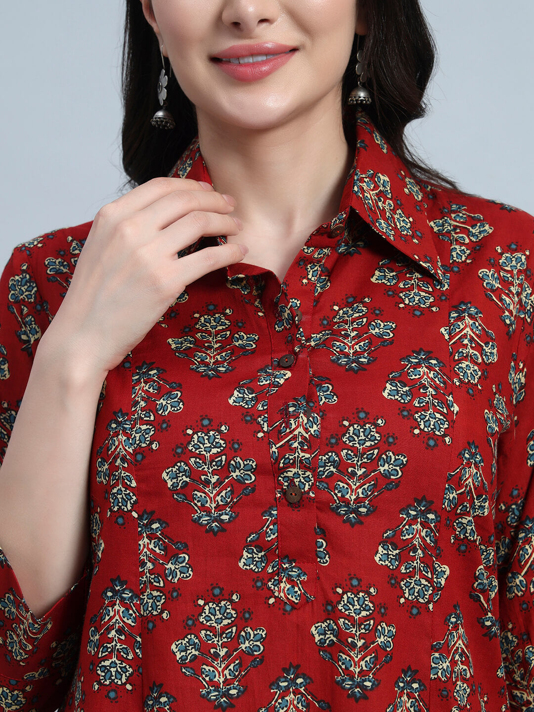 Hand Block Leheria Cotton Kurta Set