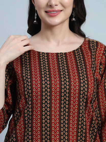 Kalamkari Straight Cotton Kurta Set