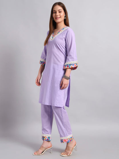 Lilac Pure Cotton Coord Set