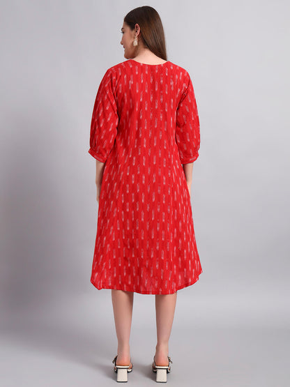 Ikat Cotton Long Dress