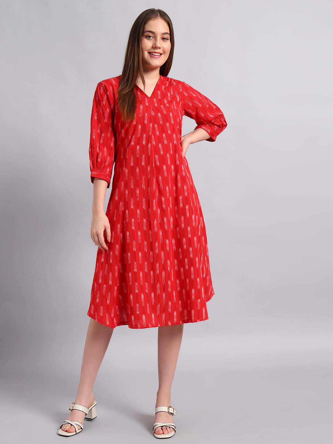 Ikat Cotton Long Dress