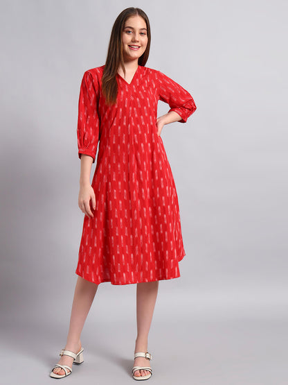 Ikat Cotton Long Dress