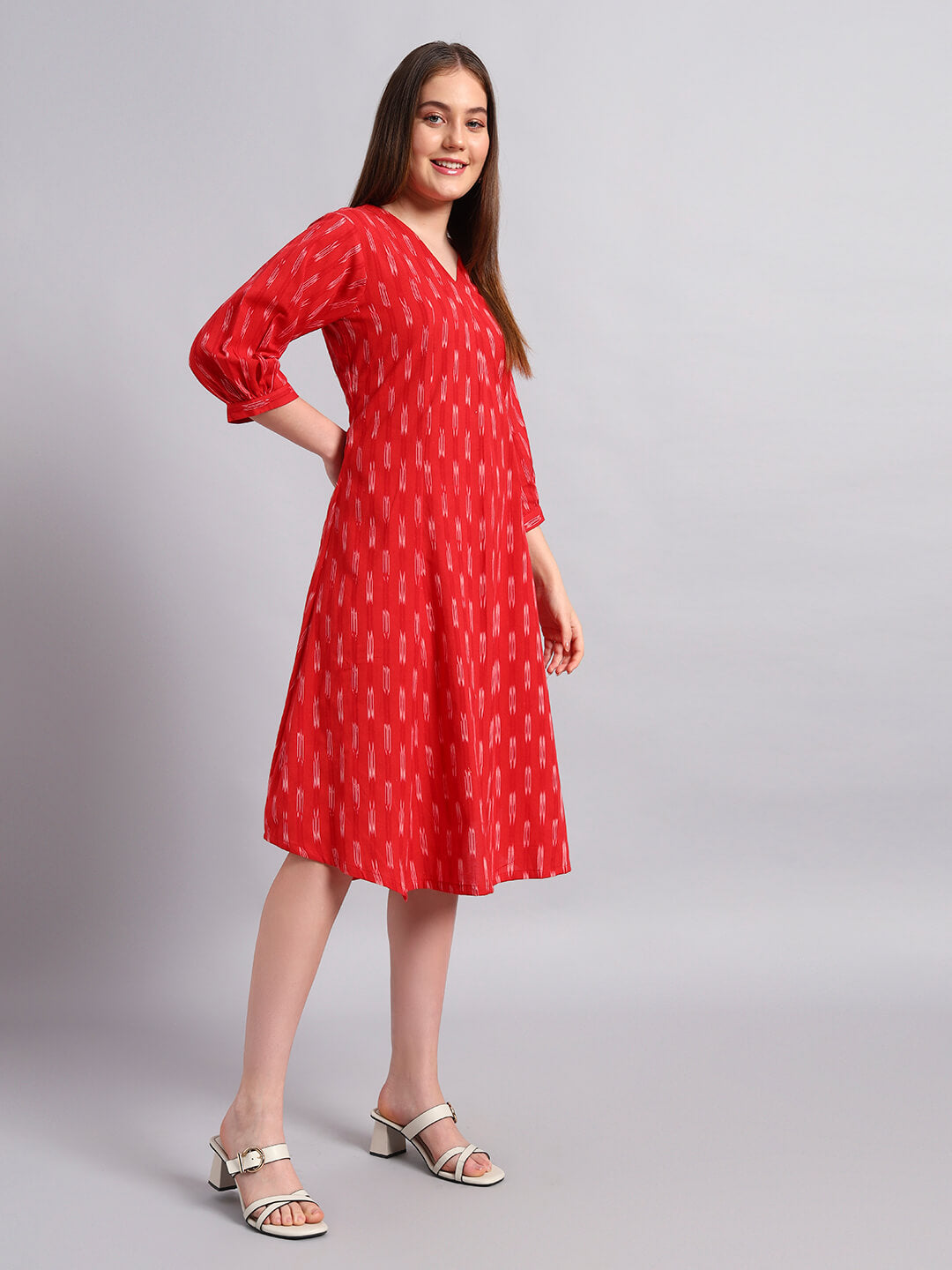 Ikat Cotton Long Dress