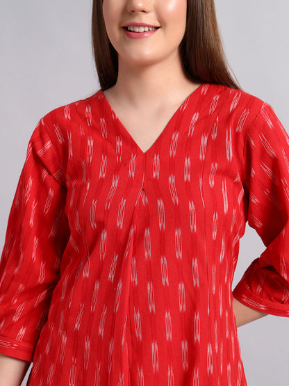 Ikat Cotton Long Dress