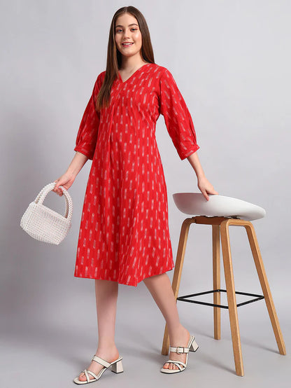 Ikat Cotton Long Dress