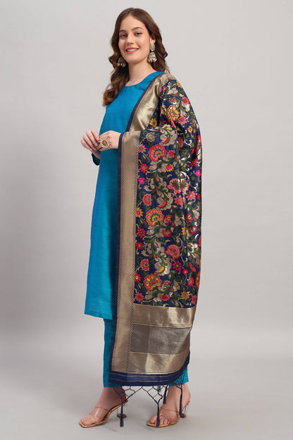 Raw Silk Kurta Set with Banarasi Dupatta