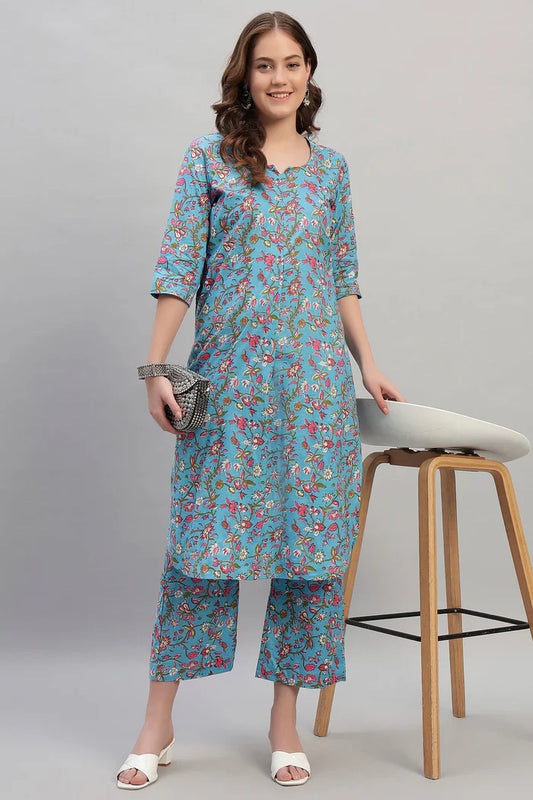 Hand Block Cotton Coord Set