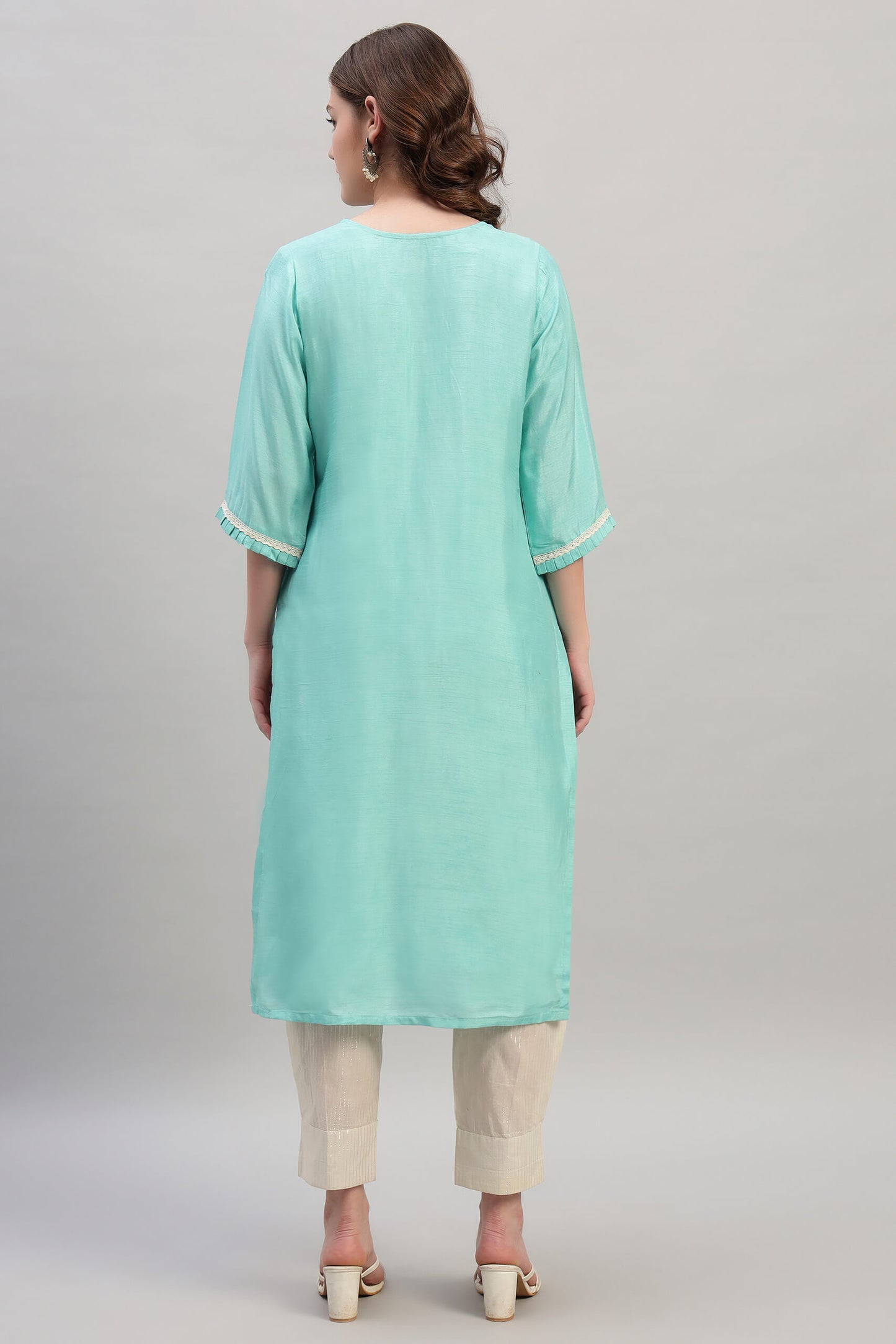 Cambric Cotton Kurta with Afghani Pant