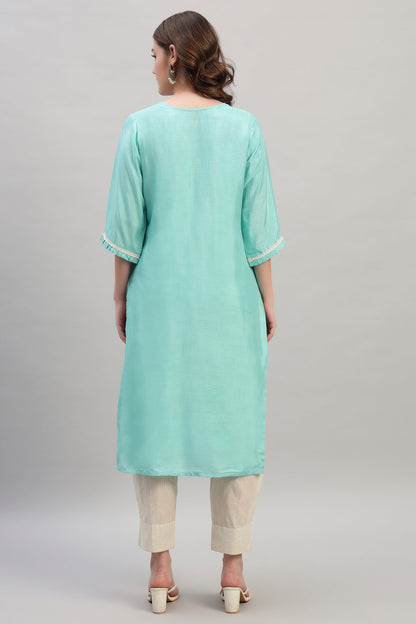 Cambric Cotton Kurta with Afghani Pant