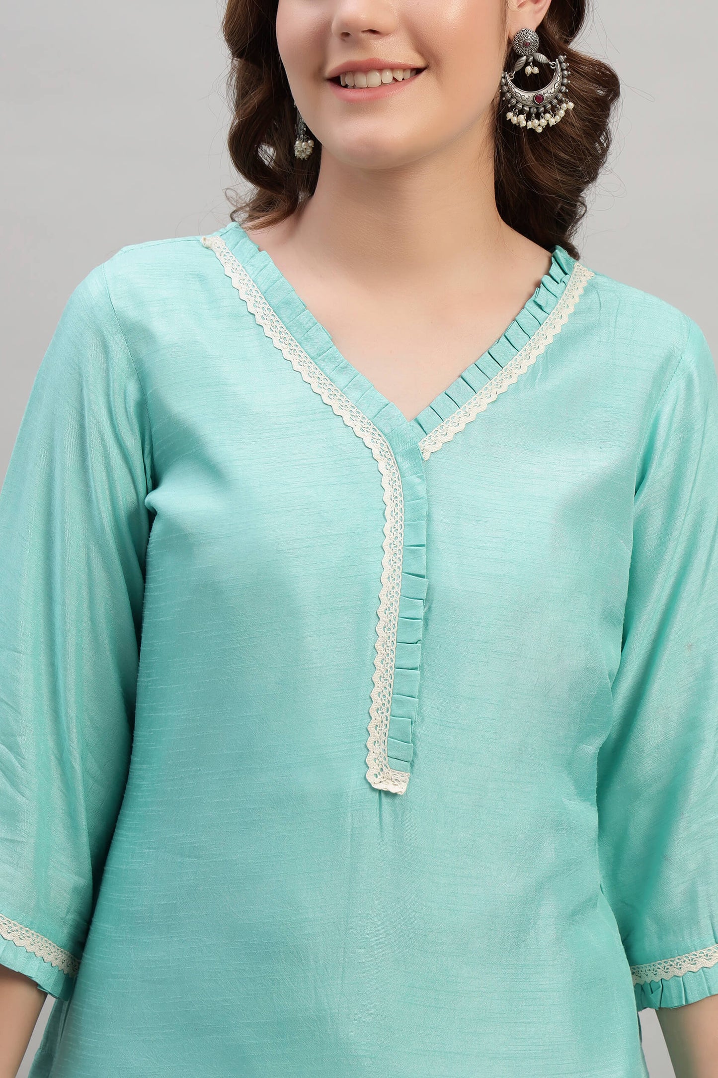 Cambric Cotton Kurta with Afghani Pant