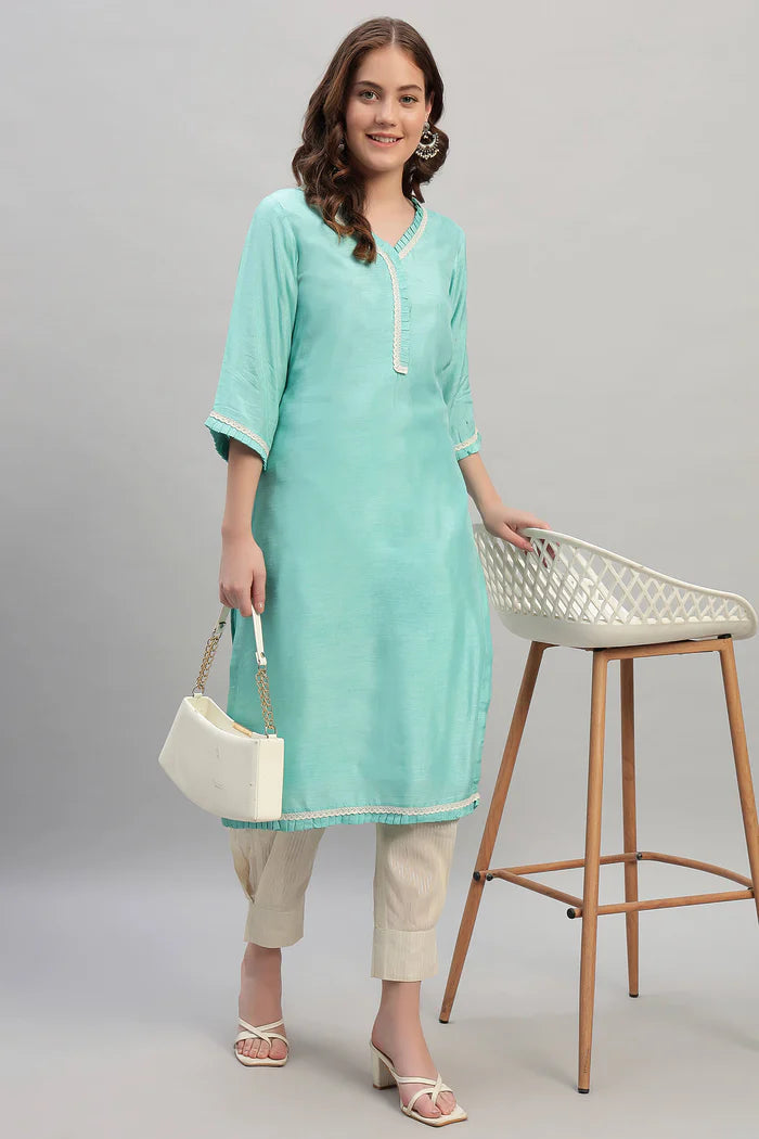 Cambric Cotton Kurta with Afghani Pant