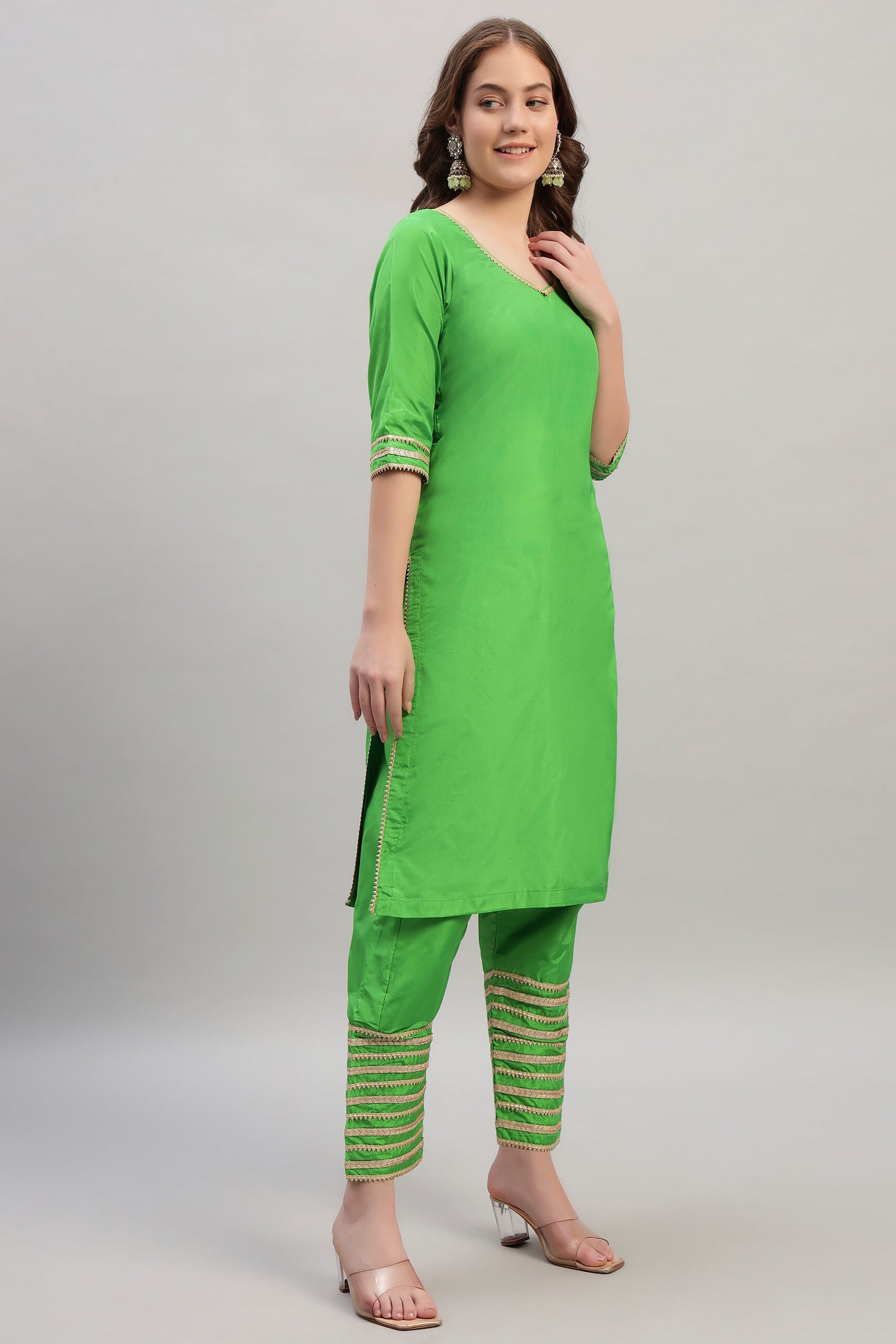 Silk Kurta Set with Kotadoria Dupatta