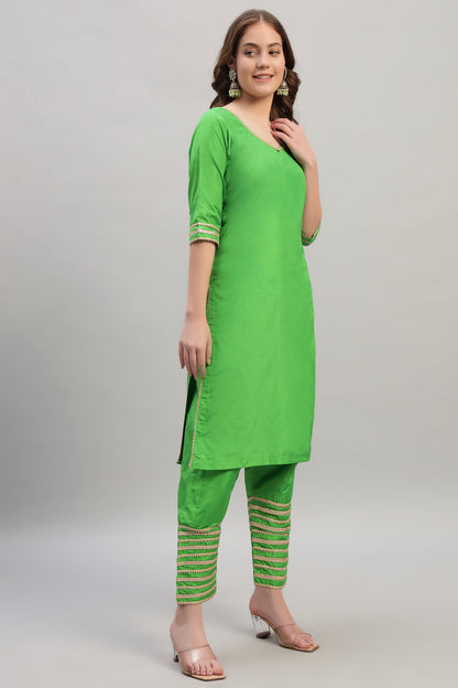 Silk Kurta Set with Kotadoria Dupatta
