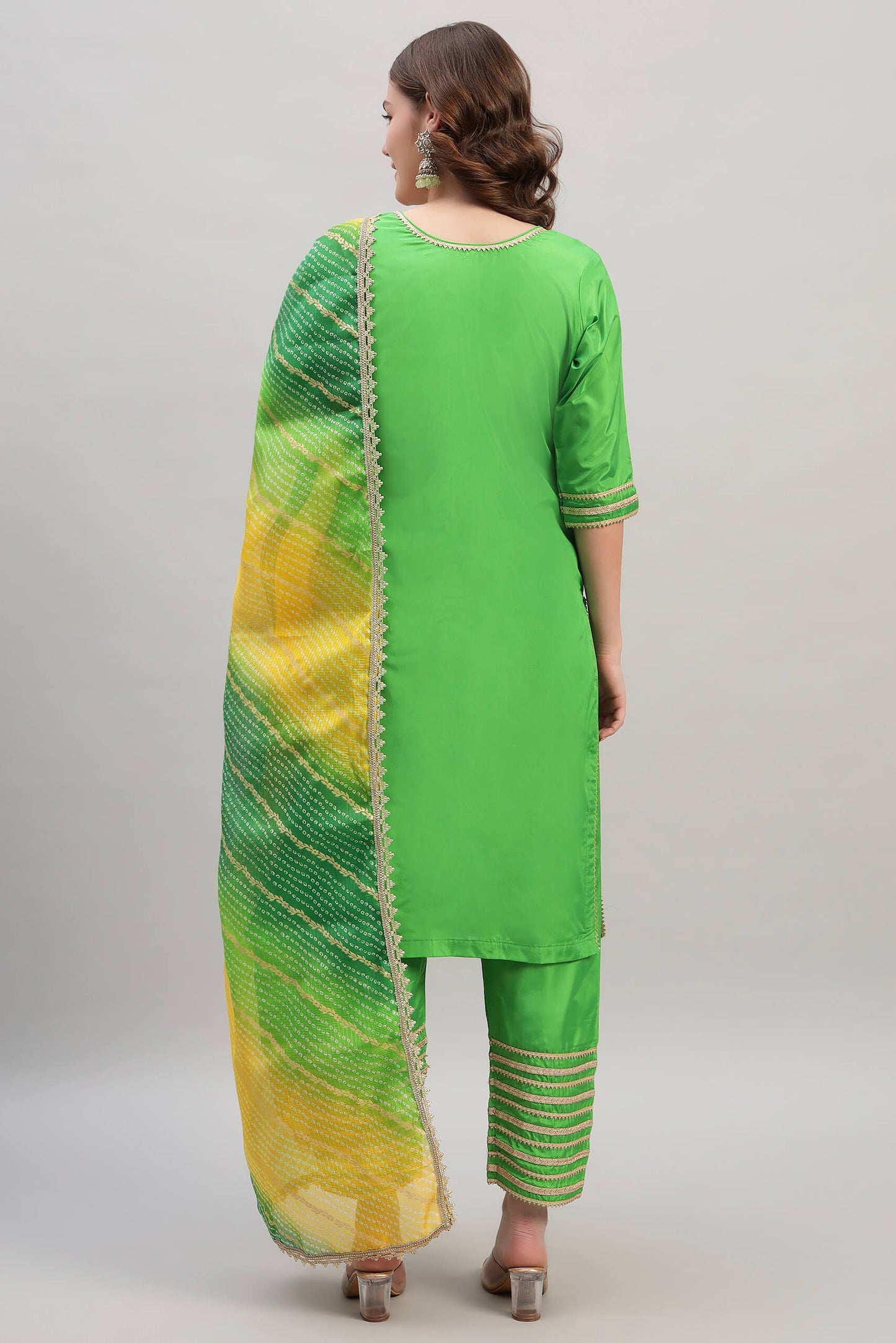 Silk Kurta Set with Kotadoria Dupatta