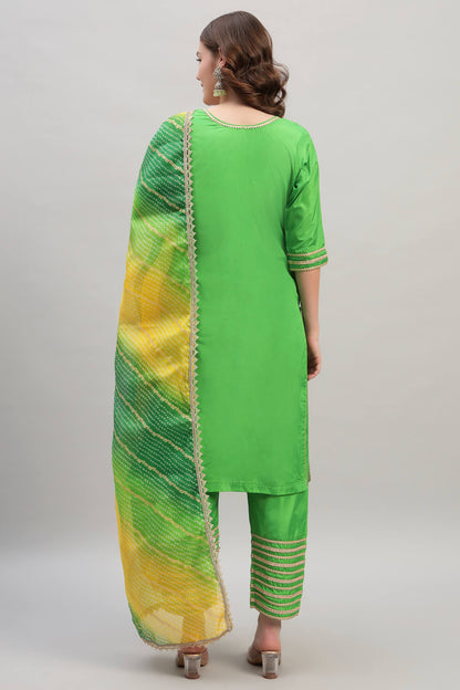 Silk Kurta Set with Kotadoria Dupatta