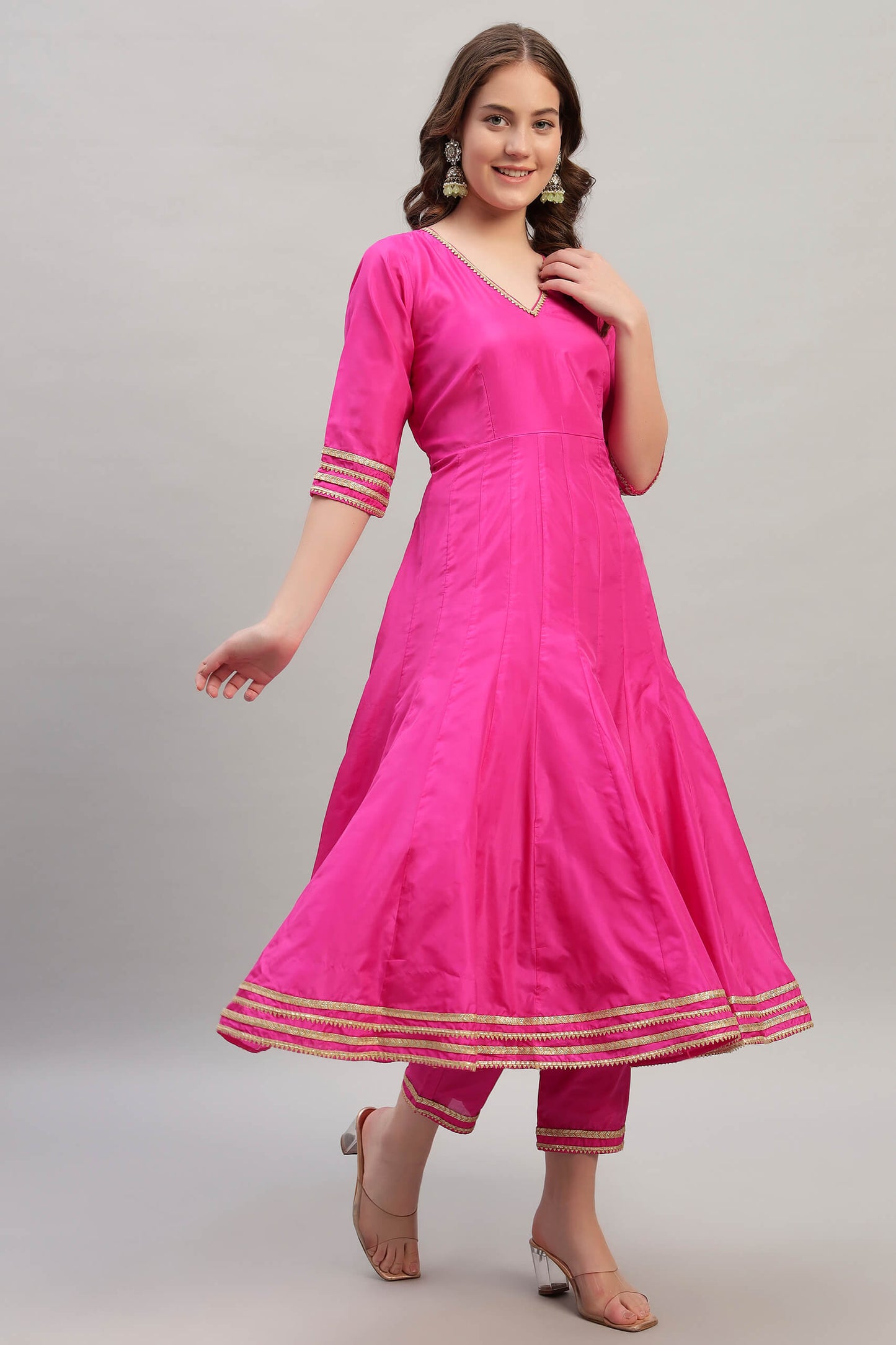 Silk Anarkali Kurta Set