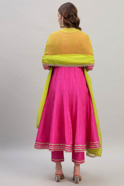 Silk Anarkali Kurta Set