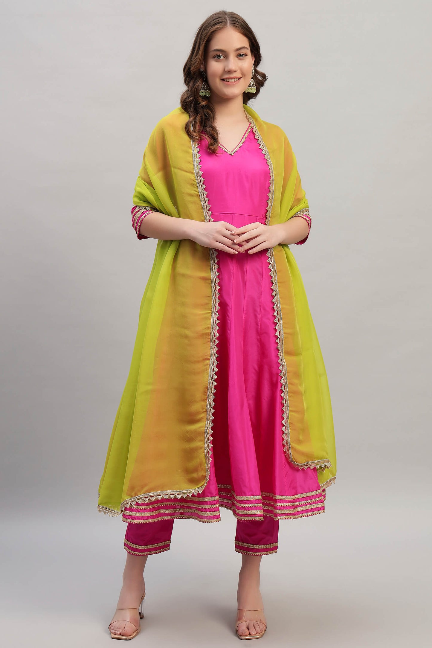 Silk Anarkali Kurta Set